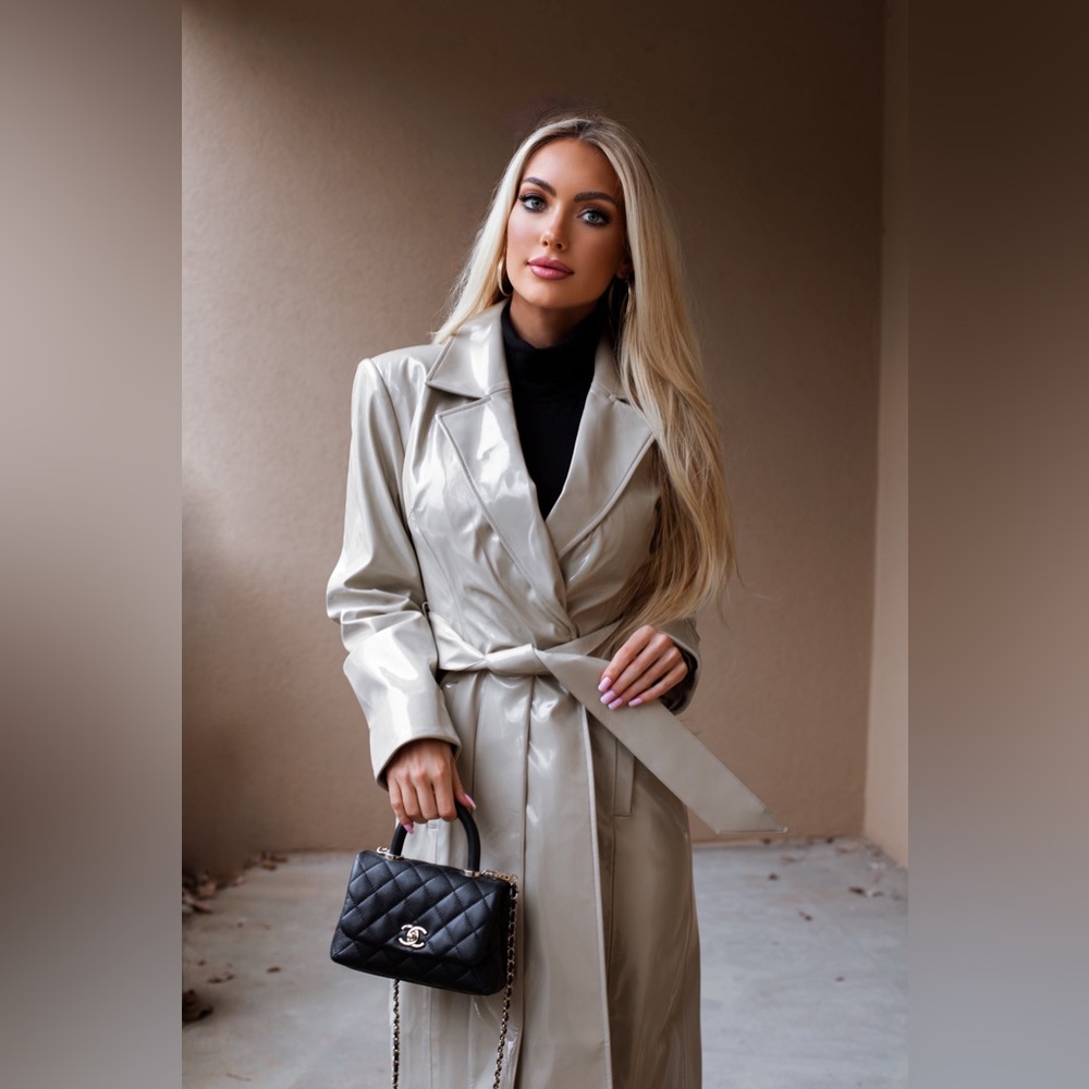 Revolve LPA Mia Trench Coat in Cashew Cream - Picture 2 of 16